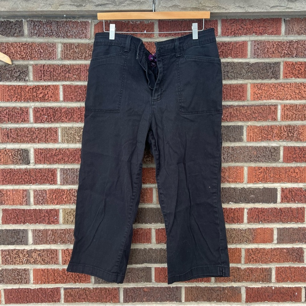 Gloria Vanderbilt Black Mid Rise Capri Dress Pants Trousers
